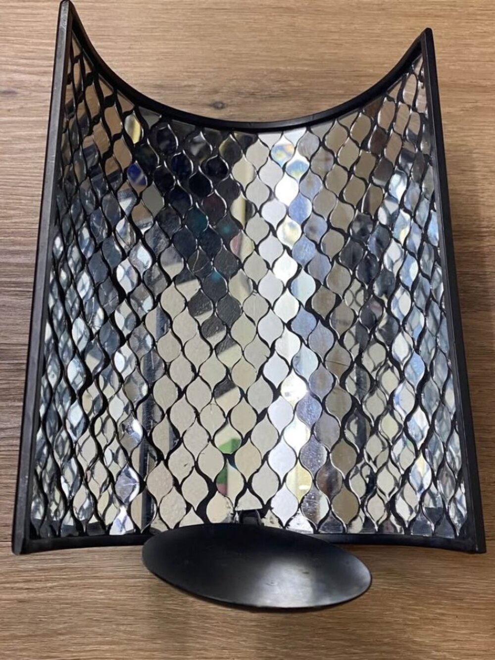 Dark Romantic Black Mirrored Mosaic Wall Sconce